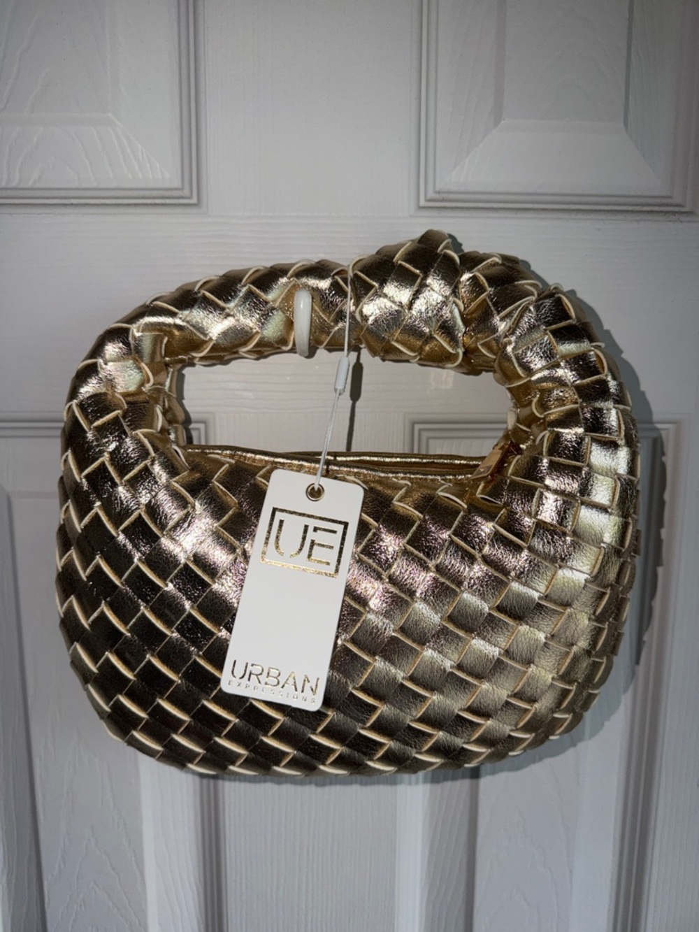 Urban Expressions Gold Woven Mini Handle Bag
